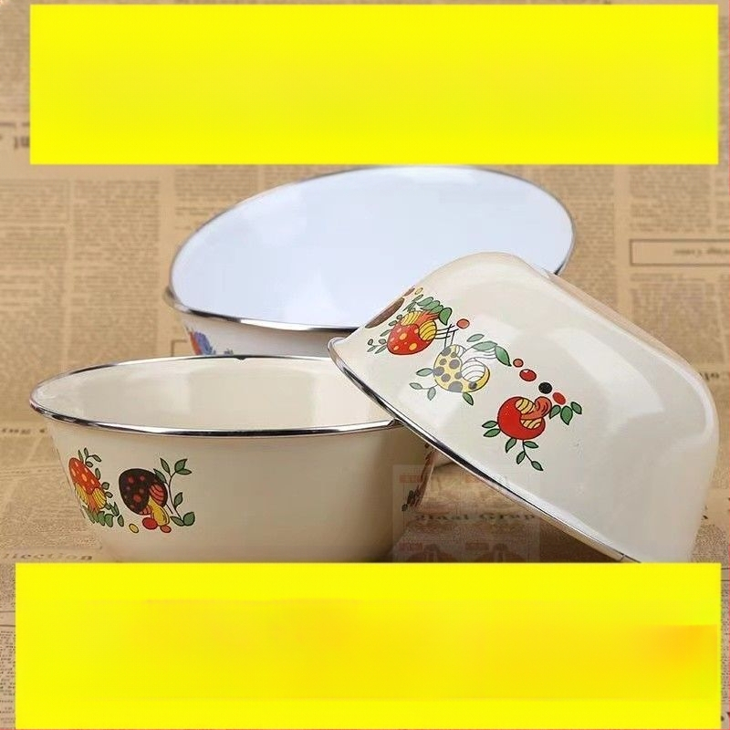 Μπολ εμαγιέ με καπάκι για νούντλες - Κινέζικό στυλ, Ακανόνιστο σχήμα