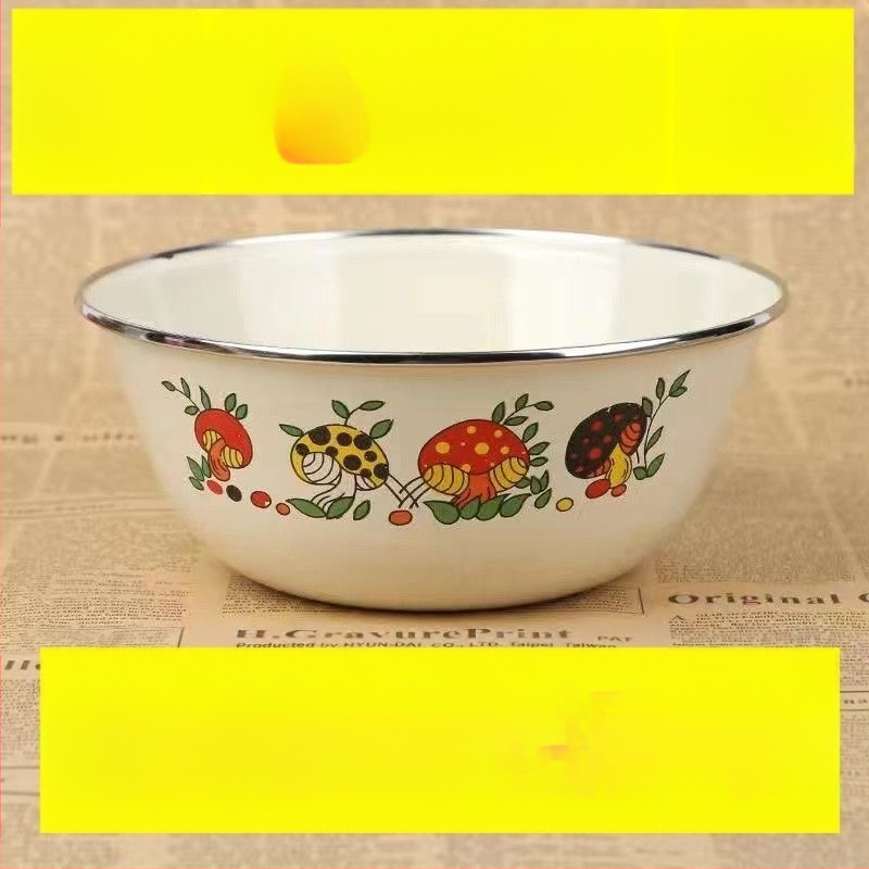 Μπολ εμαγιέ με καπάκι για νούντλες - Κινέζικό στυλ, Ακανόνιστο σχήμα