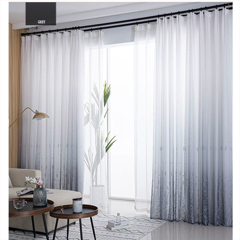 Géz függöny gradienttel, dupla rétegű blackout ablakvédő függöny nappaliba/hálószobába/erkélyre – perforált függöny, modern minimalist stílus; Anyag: Egyéb; Készítés: Egyéb; Nem testre szabható