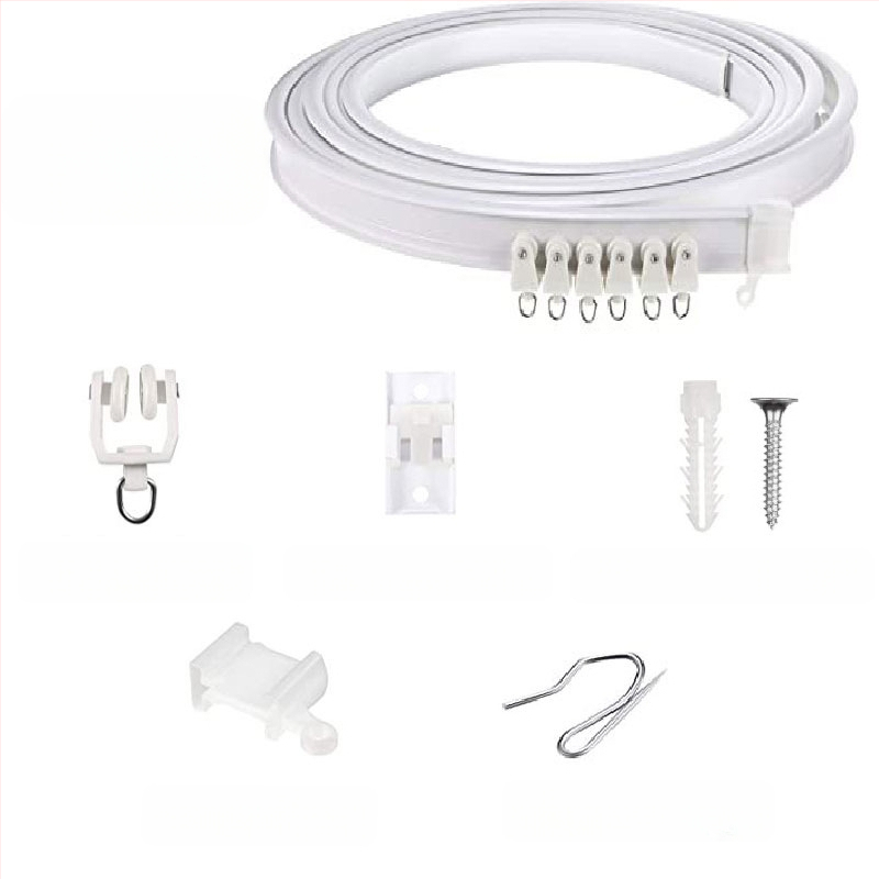 Bixiao Κουρτινό Σύστημα Ράγας – U-σχήματος καμπύλη ράγα κουρτινών; εξωτερικά πλαστικό, εσωτερικά ατσάλι; μοντέρνο μινιμαλιστικό στυλ; μη προσαρμόζεται; χωρίς αδειοδοτημένες ιδιωτικές μάρκες