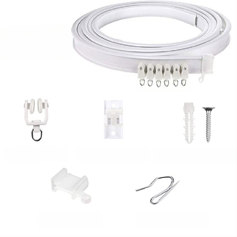 Bixiao Κουρτινό Σύστημα Ράγας – U-σχήματος καμπύλη ράγα κουρτινών; εξωτερικά πλαστικό, εσωτερικά ατσάλι; μοντέρνο μινιμαλιστικό στυλ; μη προσαρμόζεται; χωρίς αδειοδοτημένες ιδιωτικές μάρκες