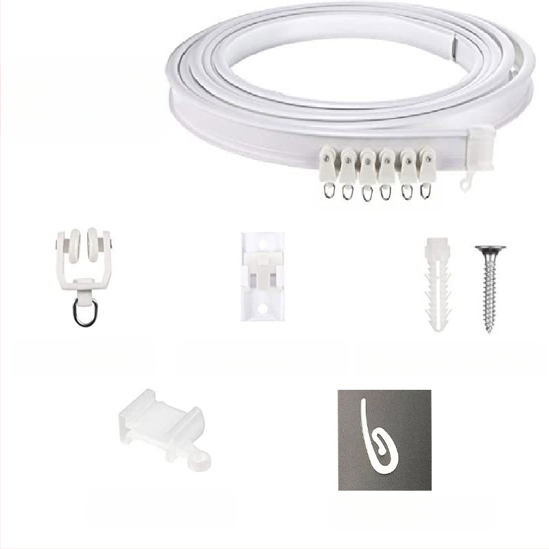 Bixiao Κουρτινό Σύστημα Ράγας – U-σχήματος καμπύλη ράγα κουρτινών; εξωτερικά πλαστικό, εσωτερικά ατσάλι; μοντέρνο μινιμαλιστικό στυλ; μη προσαρμόζεται; χωρίς αδειοδοτημένες ιδιωτικές μάρκες