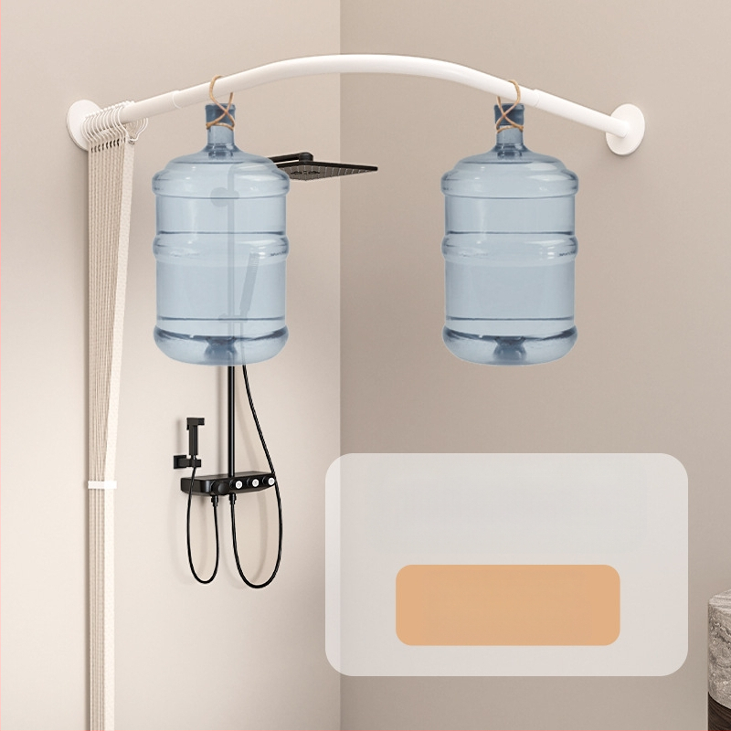 Κυρτή αναδιπλούμενη κουρτίνα ντους για μπάνιο, αδιάβροχη, διαχωρισμός στεγνό-υγρό, υλικό πολυεστέρας, μοντέρνο μινιμαλιστικό στυλ, μάρκα Makuo, μοντέλο Xh-hx01, επιλογές προσαρμογής: εκτύπωση, σχέδιο, επεξεργασία