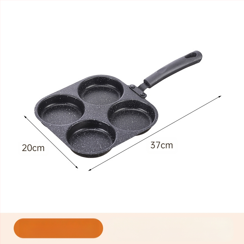 Τηγάνι με αντικολλητικό επίστρωμα, καρδιά για αυγά, μίνι τηγάνι τεσσάρων οπών, επίπεδος πυθμένα (Μοντέλο 01; Υλικό: ιατρικός λίθος; Βάθος: 3,5 cm)