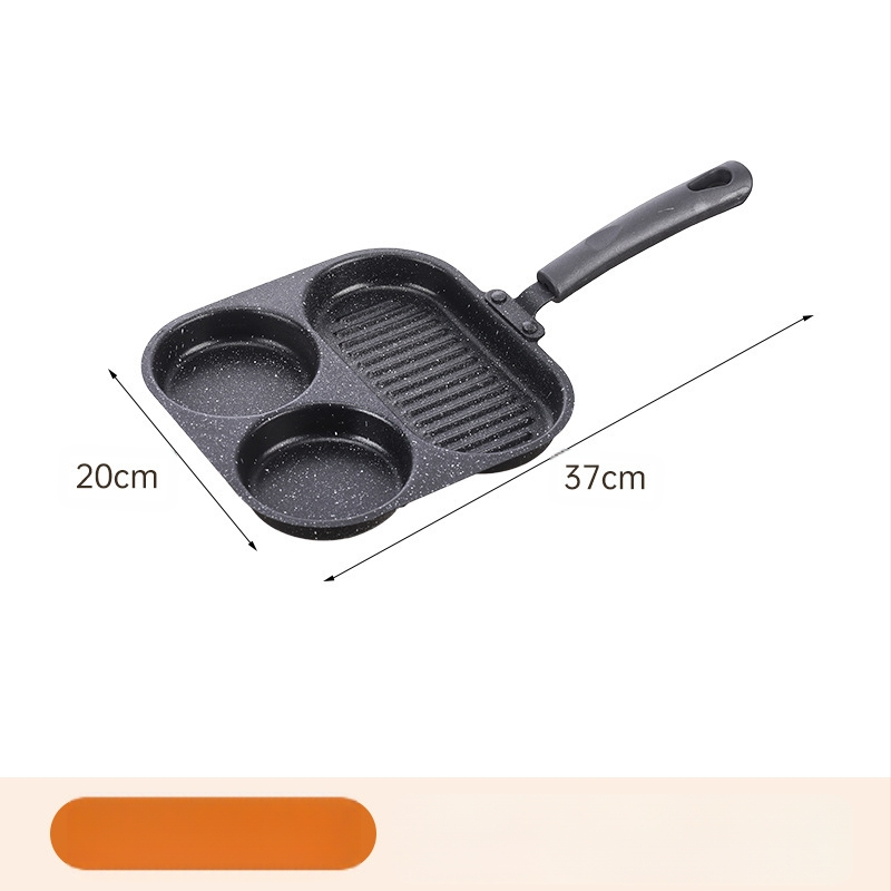 Τηγάνι με αντικολλητικό επίστρωμα, καρδιά για αυγά, μίνι τηγάνι τεσσάρων οπών, επίπεδος πυθμένα (Μοντέλο 01; Υλικό: ιατρικός λίθος; Βάθος: 3,5 cm)