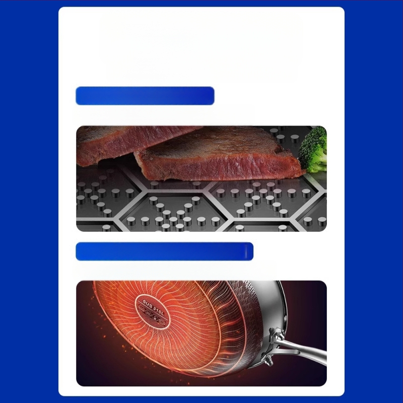 Γουόκ από ανοξείδωτο χάλυβα με αντικολλητική επίστρωση, βαθύς πυθμένα, 1 kg, συμβατό με όλες τις εστίες, μοντέρνος μινιμαλιστικός σχεδιασμός