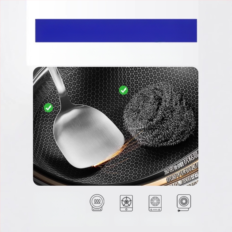 Γουόκ από ανοξείδωτο χάλυβα με αντικολλητική επίστρωση, βαθύς πυθμένα, 1 kg, συμβατό με όλες τις εστίες, μοντέρνος μινιμαλιστικός σχεδιασμός