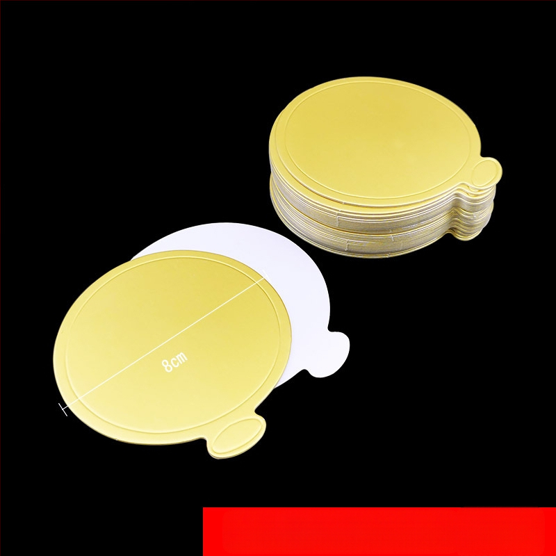 Τριγωνική βάση μούς για κέικ, χαρτόνι τροφίμου λευκό, 350 g/m², χρυσό επίχρισμα, χαρτί ψησίματος, μοντέρνο μινιμαλιστικό στυλ.