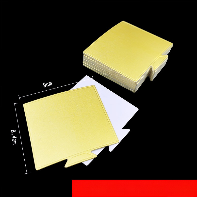 Τριγωνική βάση μούς για κέικ, χαρτόνι τροφίμου λευκό, 350 g/m², χρυσό επίχρισμα, χαρτί ψησίματος, μοντέρνο μινιμαλιστικό στυλ.