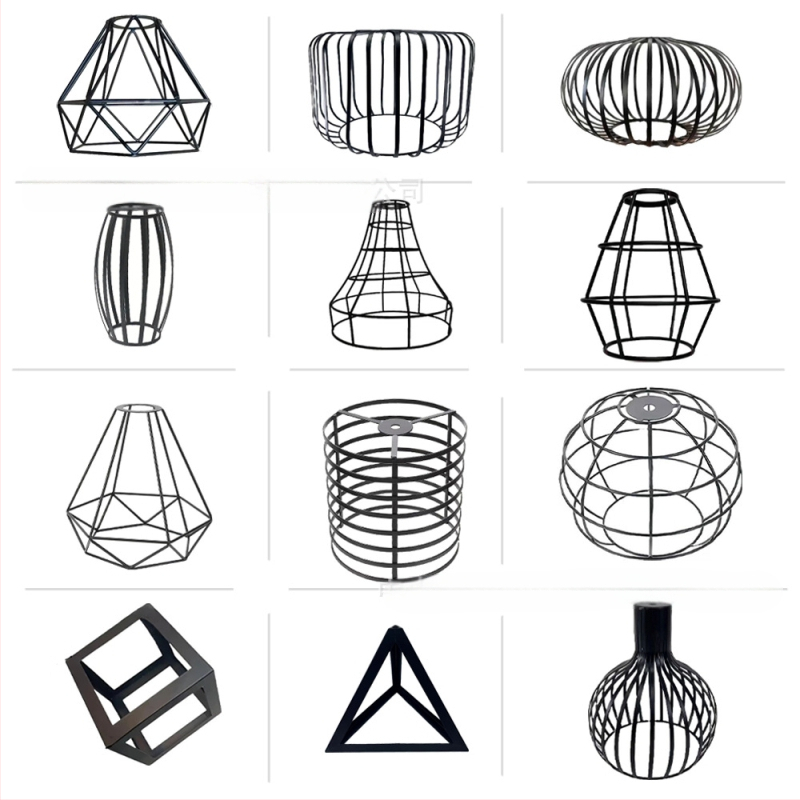 Μεταλλικός αμπαζούρ λαμπτήρα σε σχήμα κλουβιού — από μέταλλο, κατάλληλος για εσωτερικούς χώρους ξενοδοχείων και καφέ, παραμετροποιήσιμος, καταγωγή Zhongshan