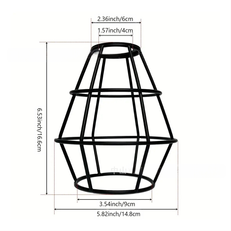 Μεταλλικός αμπαζούρ λαμπτήρα σε σχήμα κλουβιού — από μέταλλο, κατάλληλος για εσωτερικούς χώρους ξενοδοχείων και καφέ, παραμετροποιήσιμος, καταγωγή Zhongshan