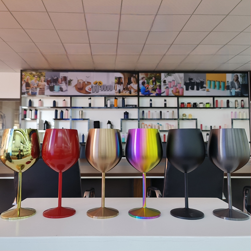 Еднослойна чаша за вино от неръждаема стомана, гоблет, луксозен ретро стил, печат на лого и персонализиране