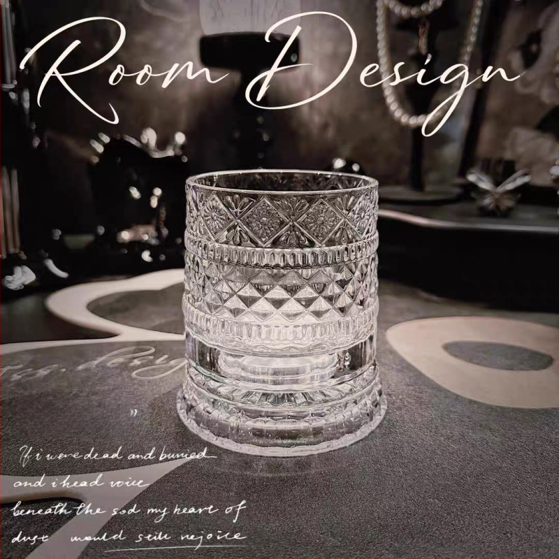 Pahar din cristal pentru vin și whisky, textură ciocanire, strat unic, cod produs 8866