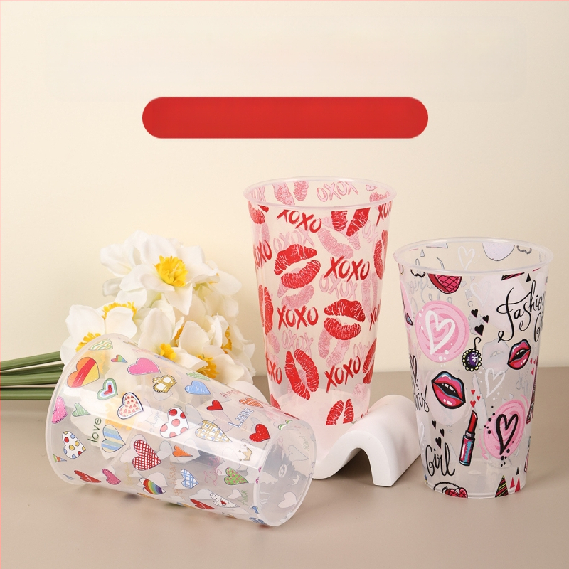 PP medžiagos šventinei vakarienei puodelis, cilindrinė forma, talpa 360 ml, festivalio raštas, prekės ženklas Zeno