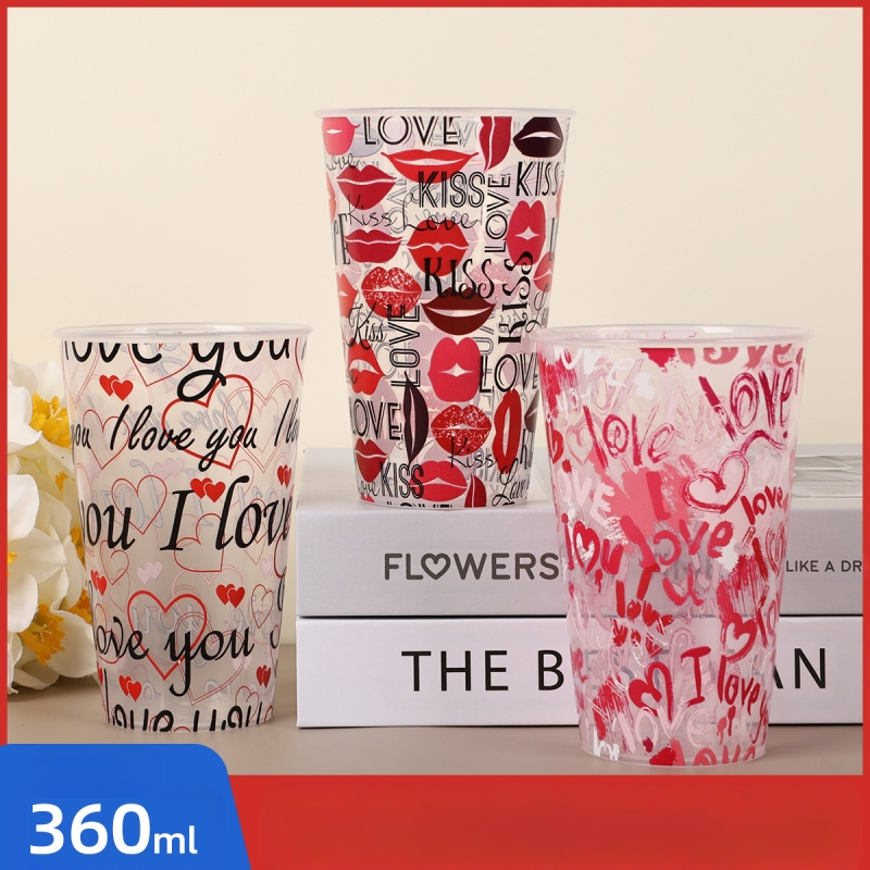 PP medžiagos šventinei vakarienei puodelis, cilindrinė forma, talpa 360 ml, festivalio raštas, prekės ženklas Zeno