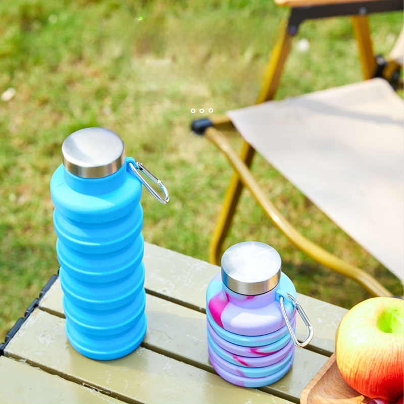 Сгъваема силиконова чаша за вода с прибиращ се дизайн, за спорт на открито и колоездене, устойчива на високи температури