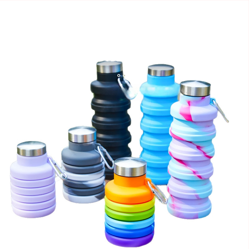 Сгъваема силиконова чаша за вода с прибиращ се дизайн, за спорт на открито и колоездене, устойчива на високи температури