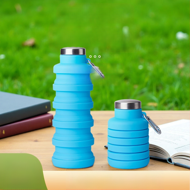 Сгъваема силиконова чаша за вода с прибиращ се дизайн, за спорт на открито и колоездене, устойчива на високи температури