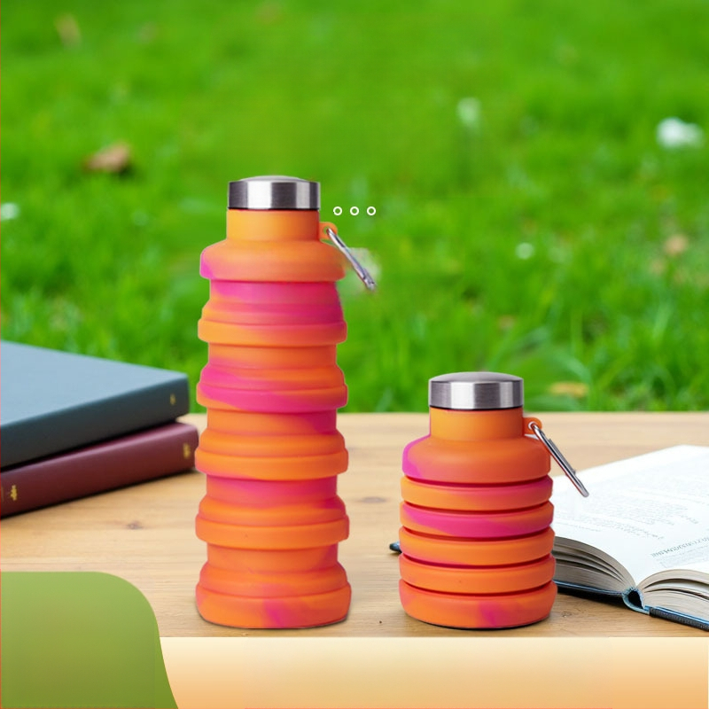 Сгъваема силиконова чаша за вода с прибиращ се дизайн, за спорт на открито и колоездене, устойчива на високи температури