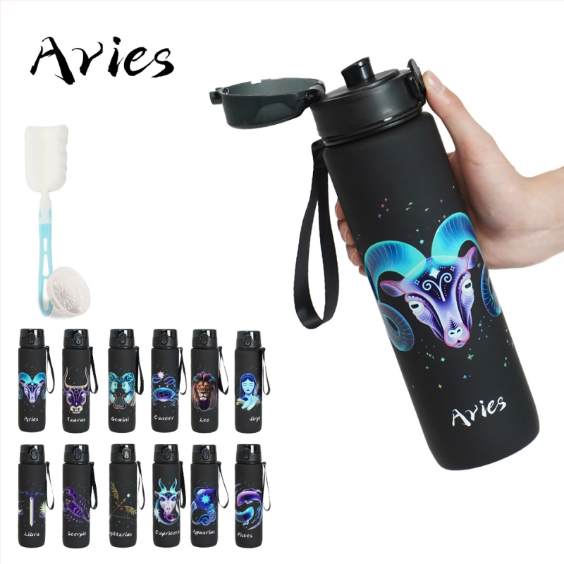 Plastikinė taurelė su konstelacijų raštu, 3D spausdinimas, PC medžiaga, dangtelis vieno paspaudimo, logotipo pritaikymas