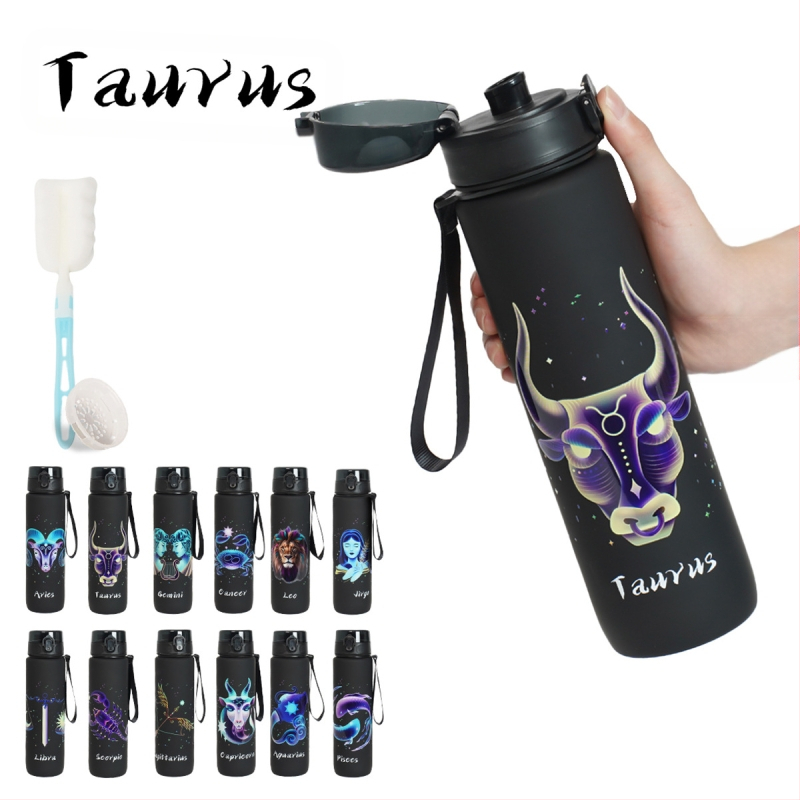 Plastikinė taurelė su konstelacijų raštu, 3D spausdinimas, PC medžiaga, dangtelis vieno paspaudimo, logotipo pritaikymas