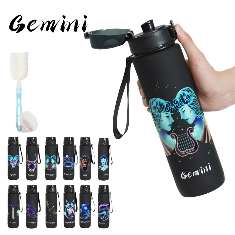 Plastikinė taurelė su konstelacijų raštu, 3D spausdinimas, PC medžiaga, dangtelis vieno paspaudimo, logotipo pritaikymas