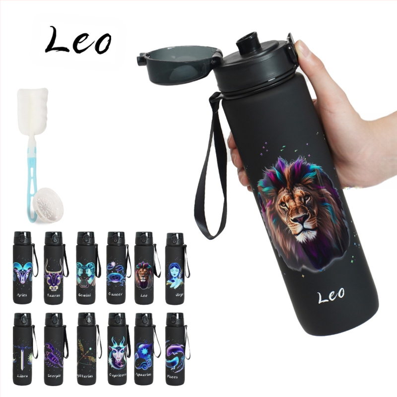 Plastikinė taurelė su konstelacijų raštu, 3D spausdinimas, PC medžiaga, dangtelis vieno paspaudimo, logotipo pritaikymas