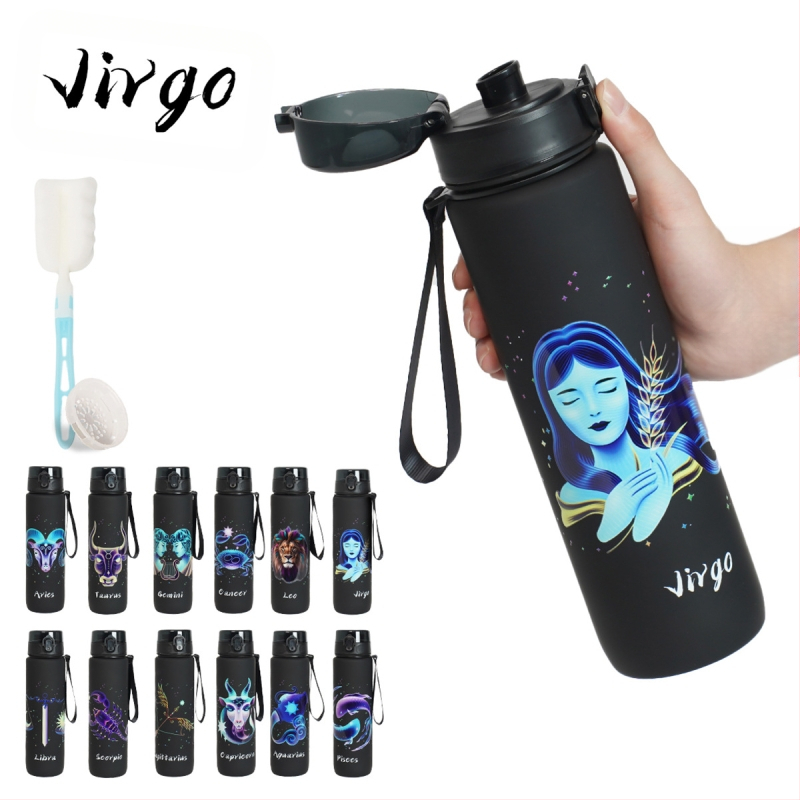 Plastikinė taurelė su konstelacijų raštu, 3D spausdinimas, PC medžiaga, dangtelis vieno paspaudimo, logotipo pritaikymas