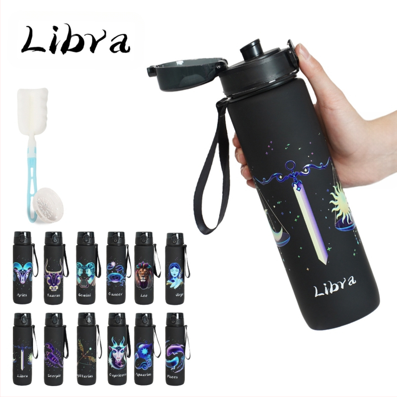 Plastikinė taurelė su konstelacijų raštu, 3D spausdinimas, PC medžiaga, dangtelis vieno paspaudimo, logotipo pritaikymas