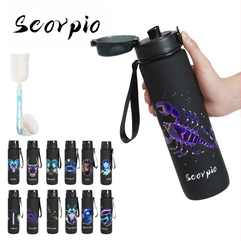 Plastikinė taurelė su konstelacijų raštu, 3D spausdinimas, PC medžiaga, dangtelis vieno paspaudimo, logotipo pritaikymas