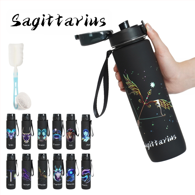 Plastikinė taurelė su konstelacijų raštu, 3D spausdinimas, PC medžiaga, dangtelis vieno paspaudimo, logotipo pritaikymas