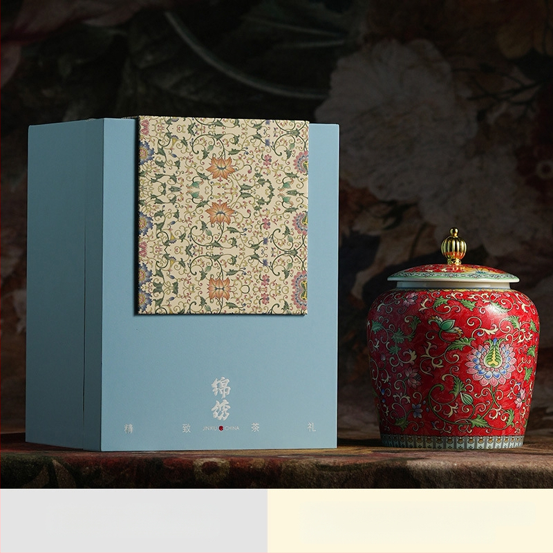 Dvaro stiliaus emalio keraminė arbatos talpykla su emaliniu raštu, naujas Kinijos stilius
