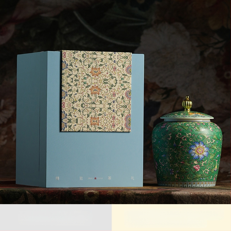Dvaro stiliaus emalio keraminė arbatos talpykla su emaliniu raštu, naujas Kinijos stilius