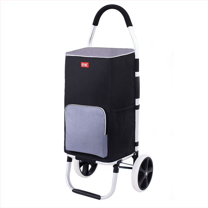 Πτυσσόμενος τετράτροχος καρότσι αγορών, φορητό με χειρολαβή, προσαρμόσιμο για οικιακή χρήση