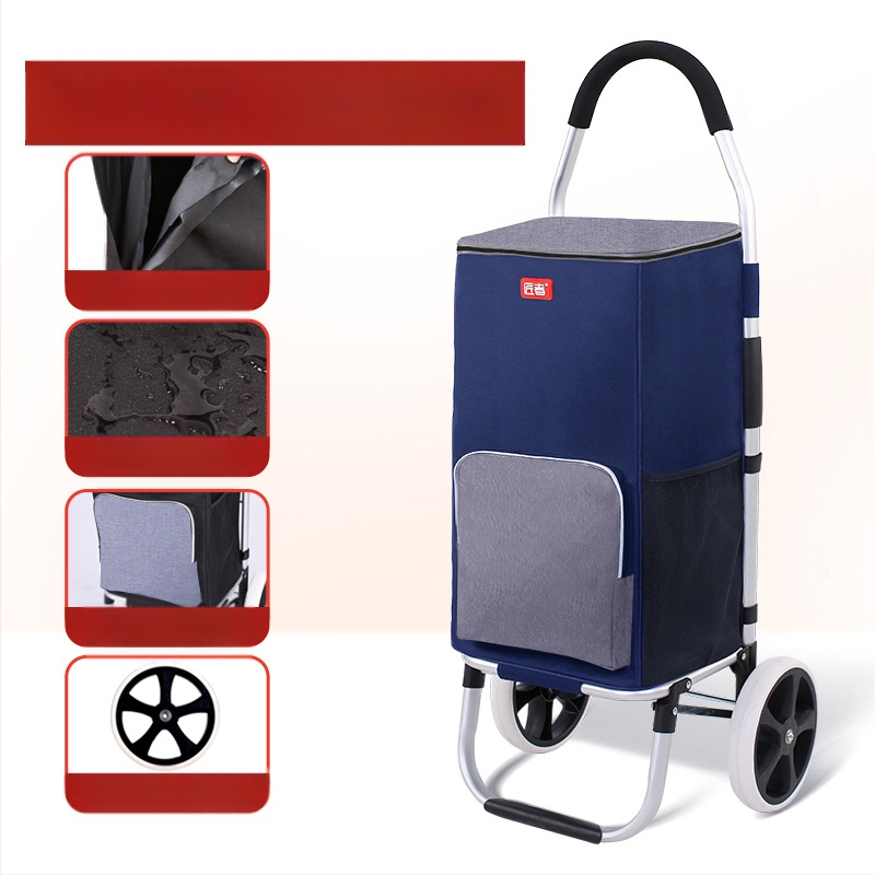 Πτυσσόμενος τετράτροχος καρότσι αγορών, φορητό με χειρολαβή, προσαρμόσιμο για οικιακή χρήση
