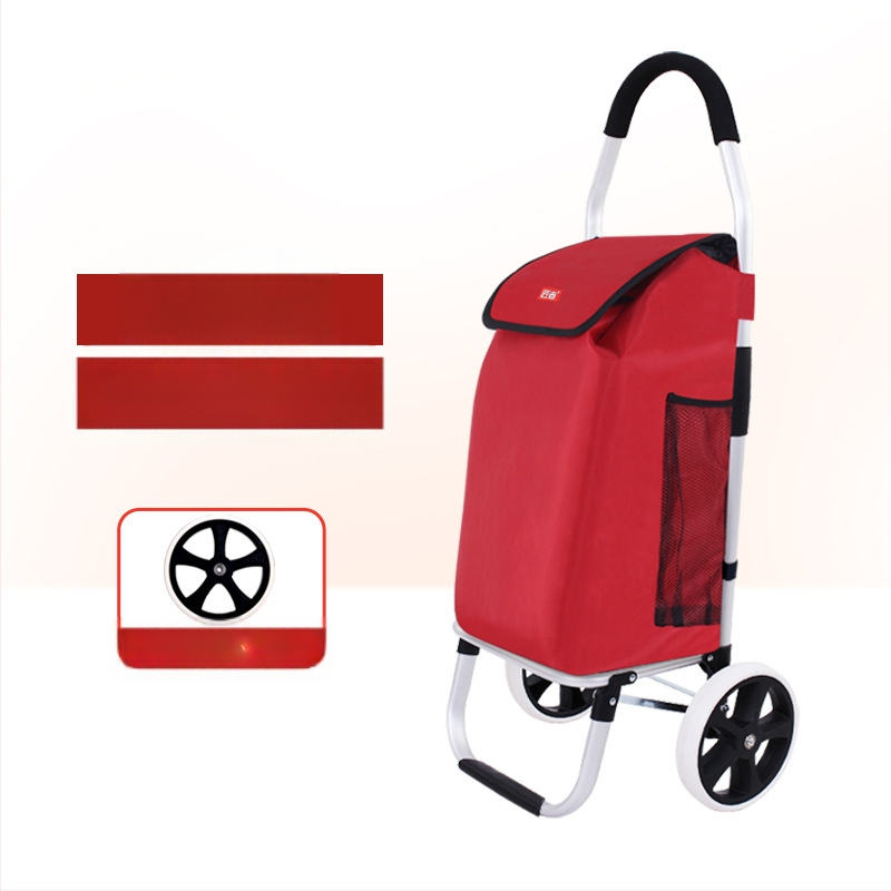 Πτυσσόμενος τετράτροχος καρότσι αγορών, φορητό με χειρολαβή, προσαρμόσιμο για οικιακή χρήση