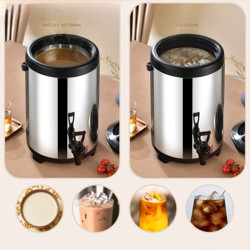 Ανοξείδωτος κουβάς με διπλό στρώμα μόνωσης για τσάι με γάλα, χωρητικότητα 6-12 L, πλήρης αφρός μόνωσης