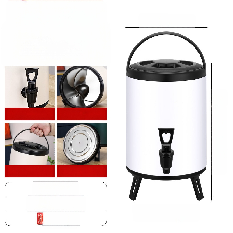 Ανοξείδωτος κουβάς με διπλό στρώμα μόνωσης για τσάι με γάλα, χωρητικότητα 6-12 L, πλήρης αφρός μόνωσης