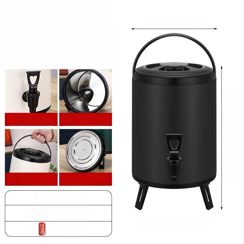 Ανοξείδωτος κουβάς με διπλό στρώμα μόνωσης για τσάι με γάλα, χωρητικότητα 6-12 L, πλήρης αφρός μόνωσης