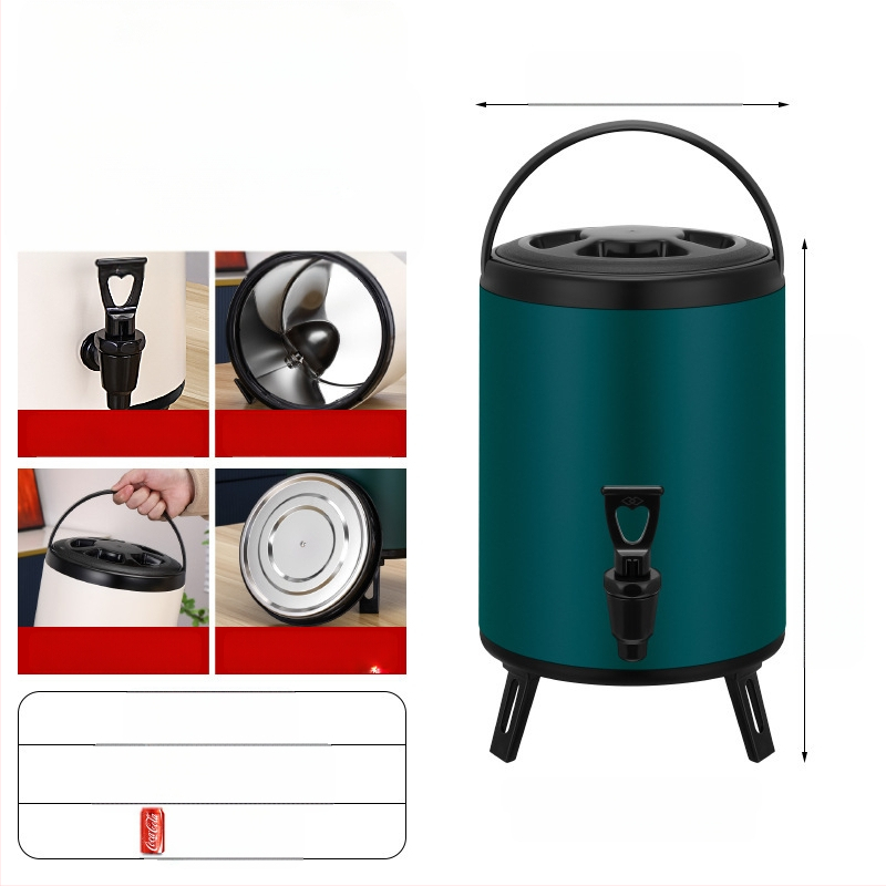 Ανοξείδωτος κουβάς με διπλό στρώμα μόνωσης για τσάι με γάλα, χωρητικότητα 6-12 L, πλήρης αφρός μόνωσης