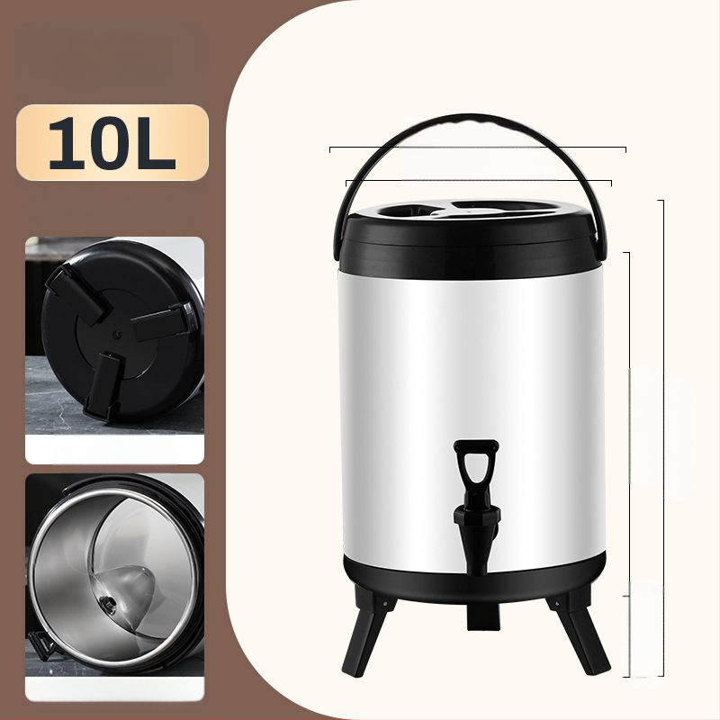 Ανοξείδωτος κουβάς με διπλό στρώμα μόνωσης για τσάι με γάλα, χωρητικότητα 6-12 L, πλήρης αφρός μόνωσης