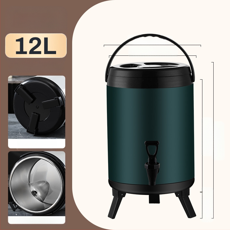 Ανοξείδωτος κουβάς με διπλό στρώμα μόνωσης για τσάι με γάλα, χωρητικότητα 6-12 L, πλήρης αφρός μόνωσης