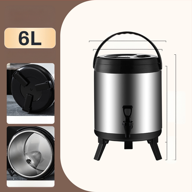 Ανοξείδωτος κουβάς με διπλό στρώμα μόνωσης για τσάι με γάλα, χωρητικότητα 6-12 L, πλήρης αφρός μόνωσης