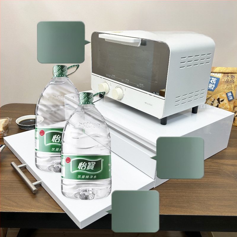 Κουζίνας συρόμενος ράφι για φούρνο μικροκυμάτων με τηλεσκοπικό μηχανισμό — απλός και μοντέρνος σχεδιασμός (Υλικό: χάλυβας άνθρακα; Μοντέλο: πλακέτα ράφι/δοχείο για φούρνο μικροκυμάτων; Επεξεργασία: κατά παραγγελία βάσει σχεδίων)