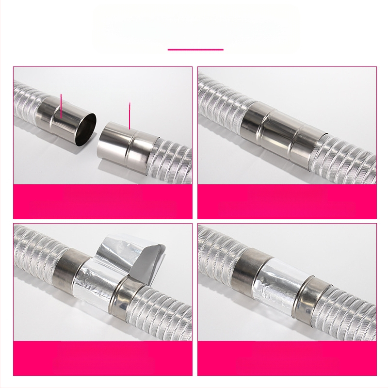 Izlazna cijev za plinski bojler, nehrđajući čelik s aluminijskom folijom, proširujuća fleksibilna cijev, model Y-RSQ-LBDT-60, Conjoranco