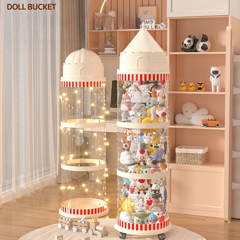 Κάδος αποθήκευσης κούκλων, πλαστικός οργανωτής παιχνιδιών με πολλαπλά επίπεδα (1-4), για αποθήκευση παιχνιδιών στο σαλόνι, δημιουργικό στυλ
