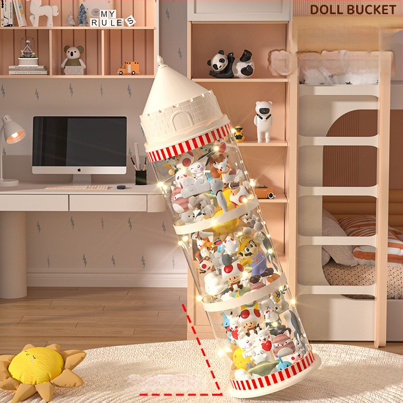 Κάδος αποθήκευσης κούκλων, πλαστικός οργανωτής παιχνιδιών με πολλαπλά επίπεδα (1-4), για αποθήκευση παιχνιδιών στο σαλόνι, δημιουργικό στυλ