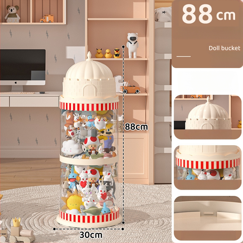 Κάδος αποθήκευσης κούκλων, πλαστικός οργανωτής παιχνιδιών με πολλαπλά επίπεδα (1-4), για αποθήκευση παιχνιδιών στο σαλόνι, δημιουργικό στυλ
