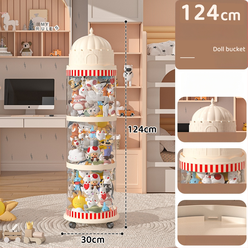 Κάδος αποθήκευσης κούκλων, πλαστικός οργανωτής παιχνιδιών με πολλαπλά επίπεδα (1-4), για αποθήκευση παιχνιδιών στο σαλόνι, δημιουργικό στυλ