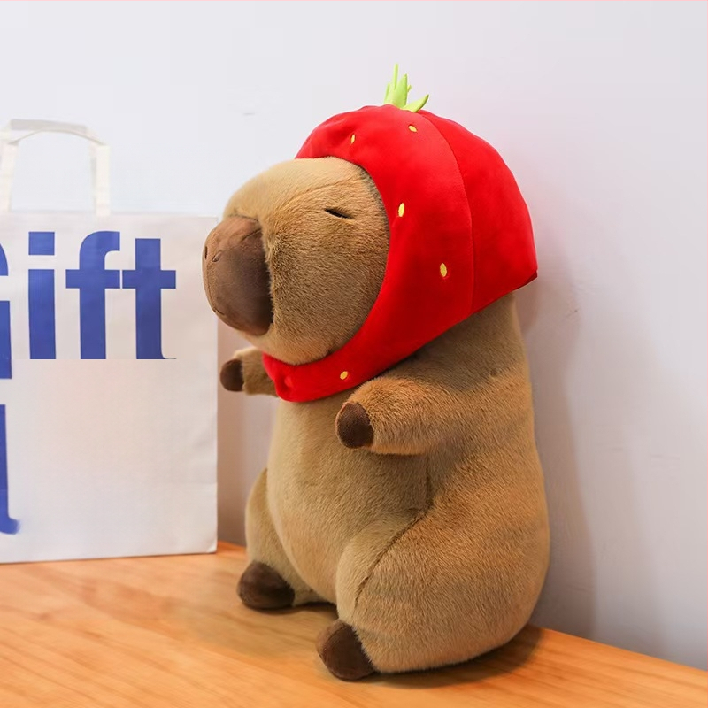 Kapibara plüssbaba - rövid plüss, PP gyapot töltet, hálós zacskós csomagolás, 7–14 éveseknek